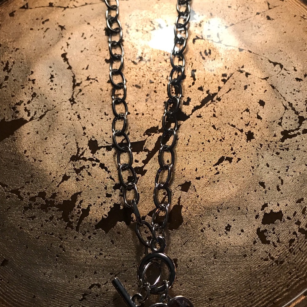 Brass necklace with earrings. - Picture 3 of 4